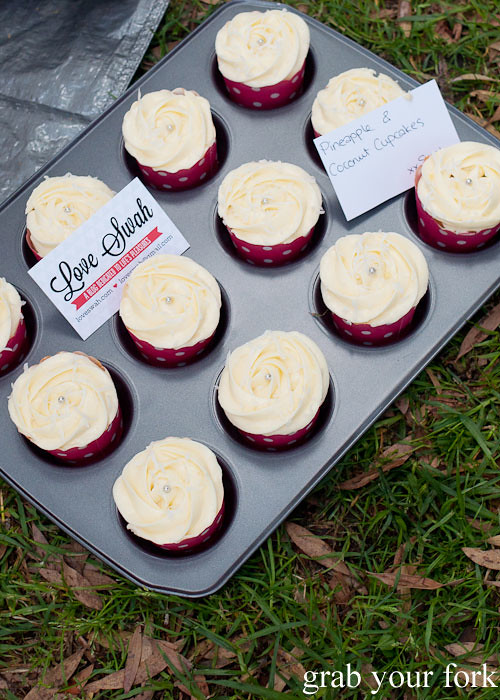 Pineapple and coconut cupcakes by Love Swah at the Sydney Food Bloggers Christmas Picnic 2013