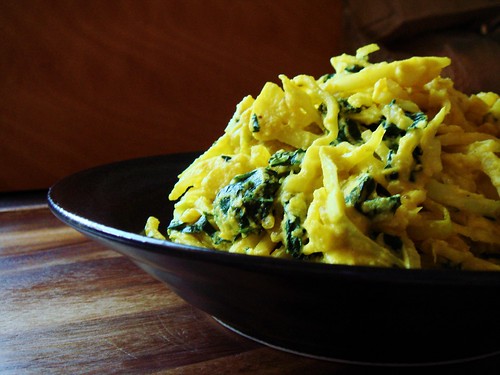 Gingery Creamed Kale & Cabbage