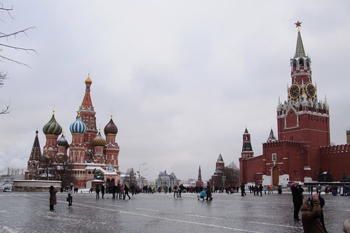 Saint Basil's Cathedral and the Spasskaya Tower on Red Square