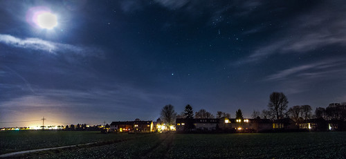 panorama moon night clouds germany landscape deutschland apartments citylights orion fields