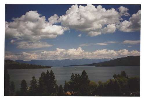 sky lake clouds rural montana scanned flatheadlake polson