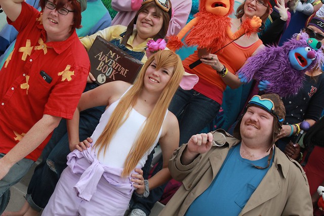 Disney cosplay meet-up group photo at MegaCon 2014