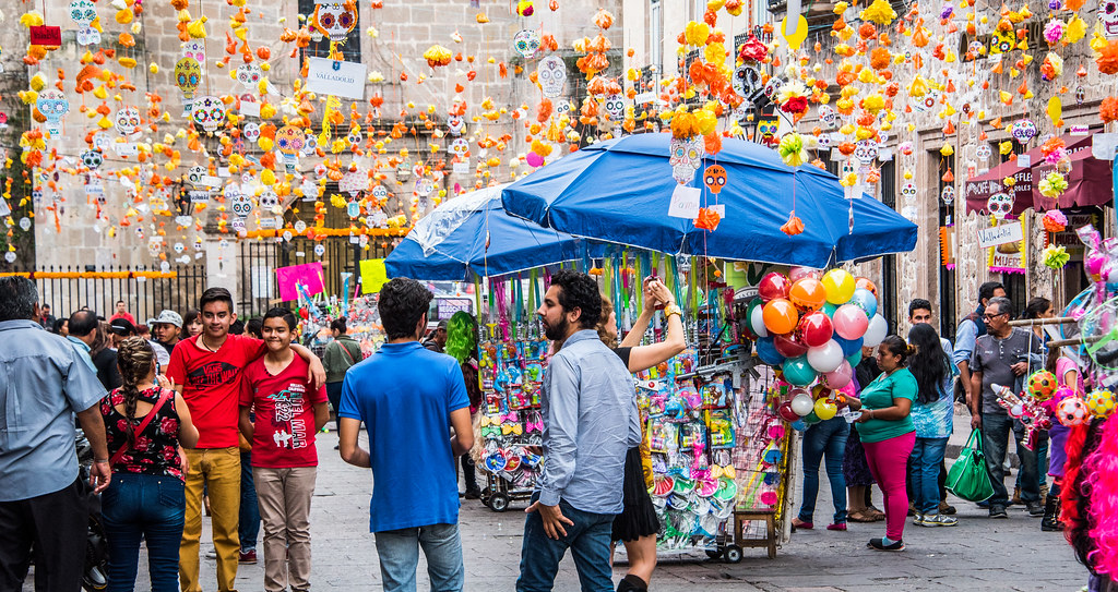 Photo credit: Ted's photos - For Me & You - A pedestrian only street in Centro Morelia (Calle Hidalgo) that was draped in Day of the Dead decorations.