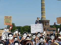 PRISM-Demo der Piratenpartei zum Besuch des amerikansichen Präsidenten Barack Obama