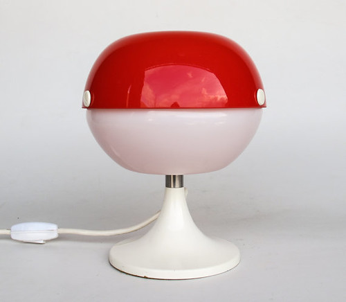 Mid Century Modern Atomic Mushroom Desk Lamp / Verner Panton Style Space Age Lighting / 70's Retro Decor