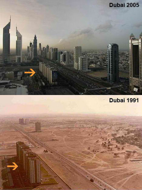 Dubai in 1991 and Dubai in 2005