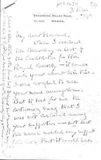 Sherrington to Florey - 3 February 1939 (WCG 13.34)