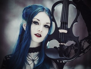 Gothic girl with a violin