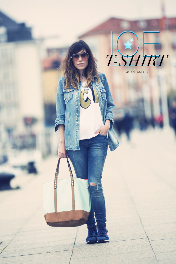 street style barbara crespo ice tshirt dear tee fashion blogger outfit santander blog de moda