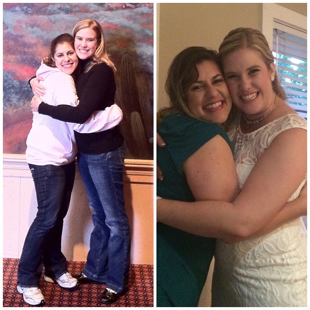 Kelli & I - 5 years ago and 5 years later