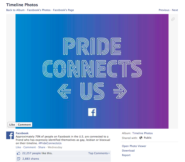 Facebook - Pride Connects Us