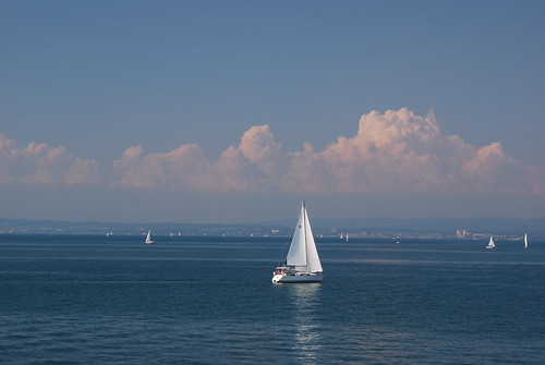 Yachts in international waters in Central Europe (Bodensee)