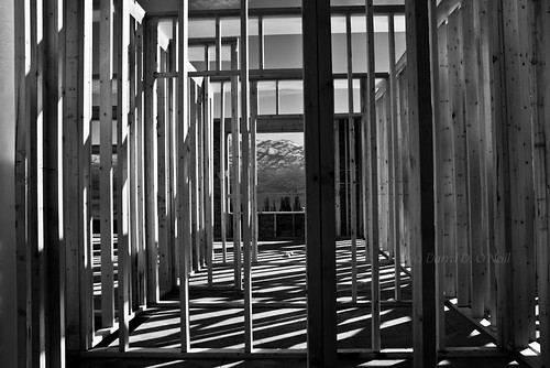 houses bw white canada black mountains buildings landscape grey mono frames construction scenery shadows bc okanagan gray hills skeletons studs