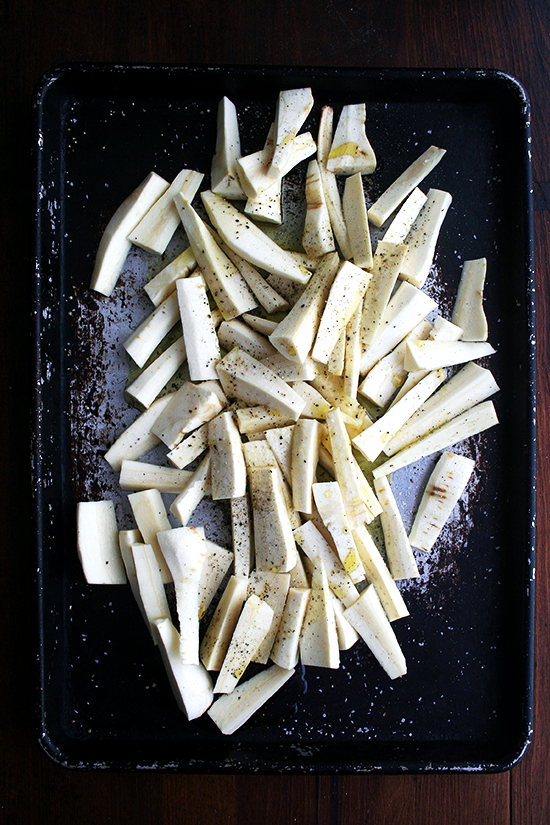 parsnips, ready to be roasted