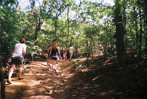 A family of hikers on Tulsa's Turkey Mountain