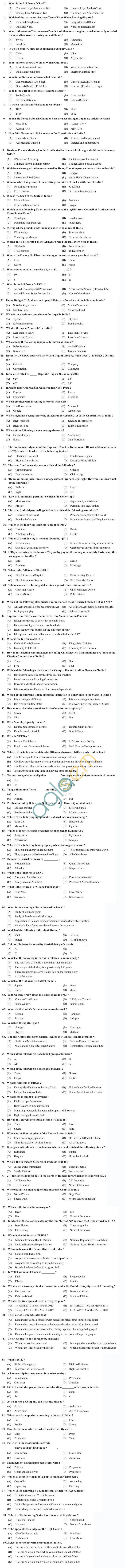 PU B.A./B.Com. LLB. (Hons.) 2013 Question Paper with Answers