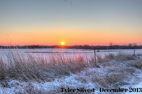 county winter sunset snow snowy johnson kansas