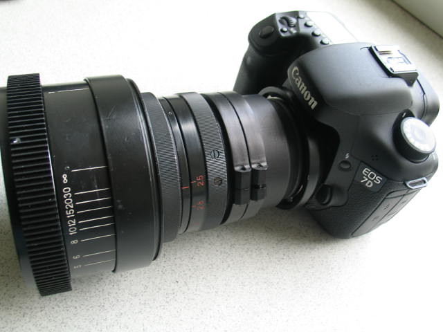 Canon 7D with lens 35BAS22 F = 50 mm