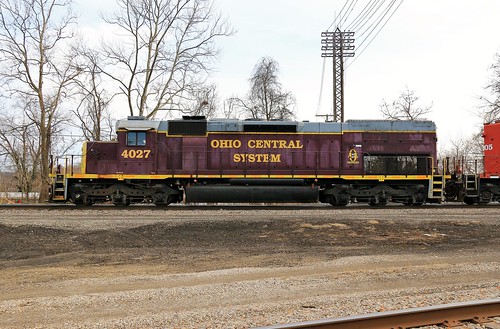 ohiocentral ohcr railroad pennsylvaniarailroad prr railway baltimoreandohio bo newark ohio emd sd40t2 4027 manifest train