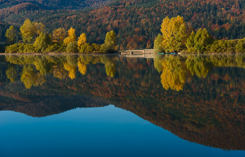 autumn reflection fall landscape geotagged slovenia slovenija jesen jutro cerknicalake cerkniškojezero