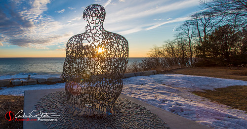 sculpture snow cold ice wisconsin sunrise unitedstates panoramic lakemichigan hdr shorewood stiched photomatix atwaterbeach