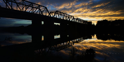 bridge sunset panorama silhouette reflections australia victoria nsw newsouthwales nepean penrith