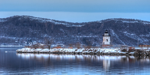 winter lighthouse snow newyork water canon landscape bluehour wintertime hdr midwinter bluehr