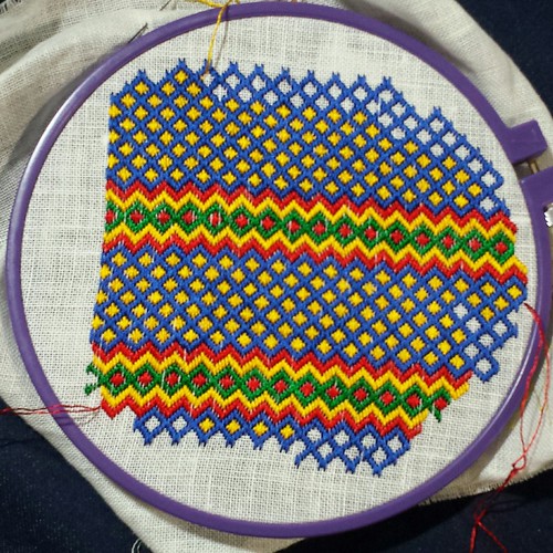 stitching progress