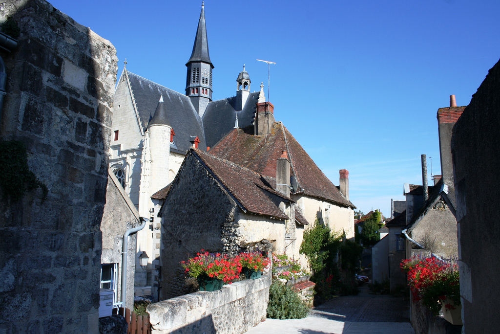 Típica calle medieval de Montrésor, junto al Loira. Autor, B.roveran