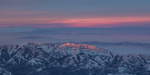 winter snow mountains clouds sunrise wasatch saltlakecity fromanairplane