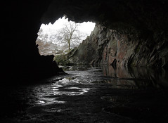 Rydal Cave, Loughrigg Quarries, overlooking Rydal Water, near Ambleside, Lake District National Park, Cumbria, UK