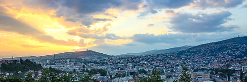 sunset landscape cityscape cloudy sarajevo bosnia