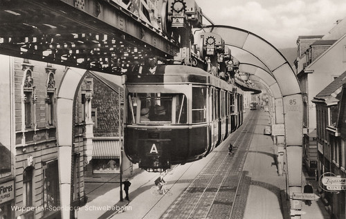 germany postcard monorail wuppertal infra sixties schwebebahn sonnborn traminfra