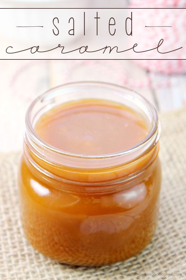 Salted Caramel in a glass jar.