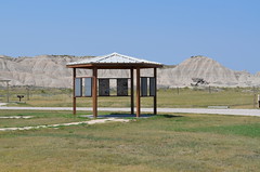 0005-44 USA Vacation, Nebraska, Crawford, Toadstool Geologic Park, Information Booth