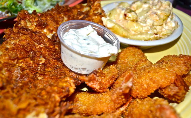 fried fish and shrimp platter