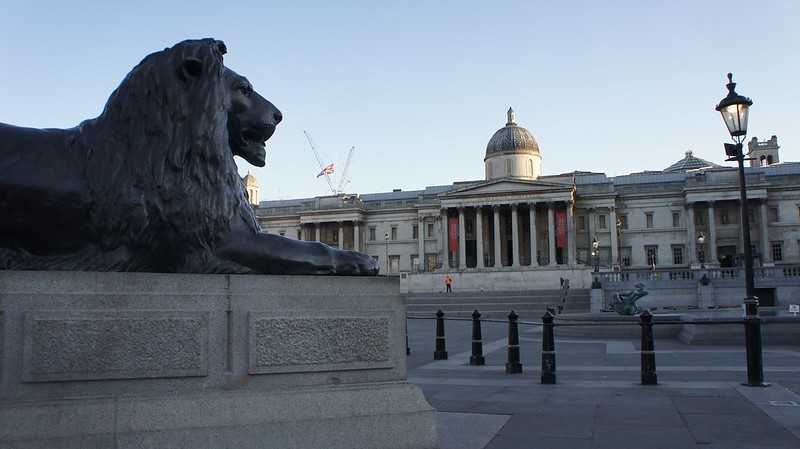National Museum and Trafalgar Square Lions