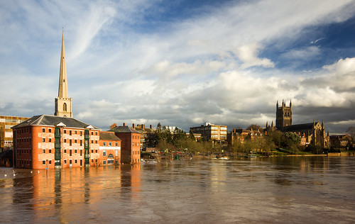 uk winter england river flood severn february worcester 2014