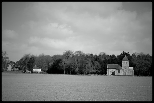 sky blackandwhite church monochrome field landscape woods norfolk