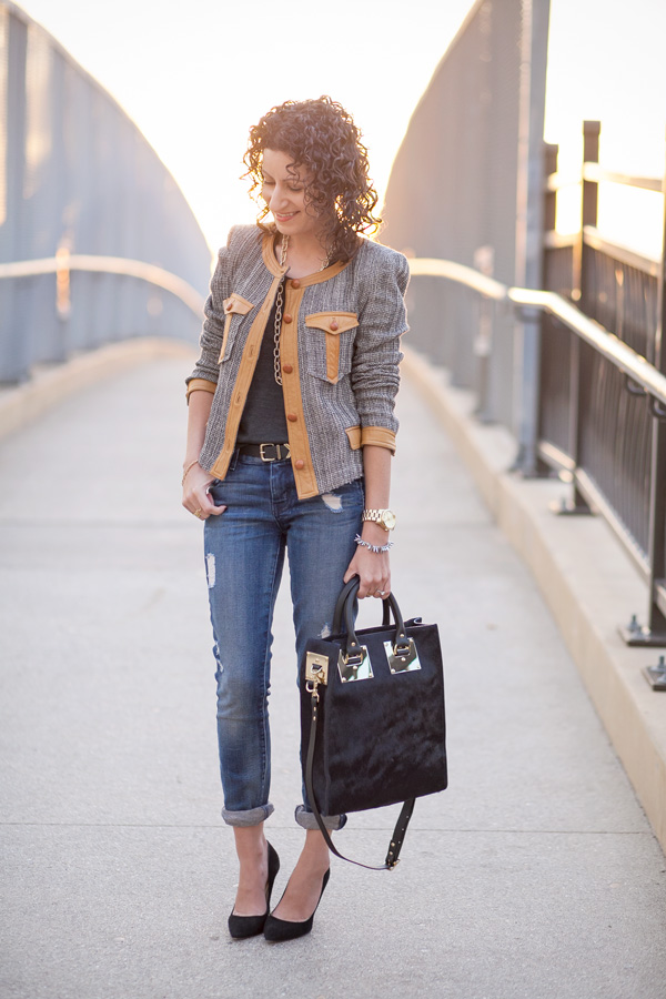 Leather Trimmed Tweed – Isabel Marant Kacie Jacket
