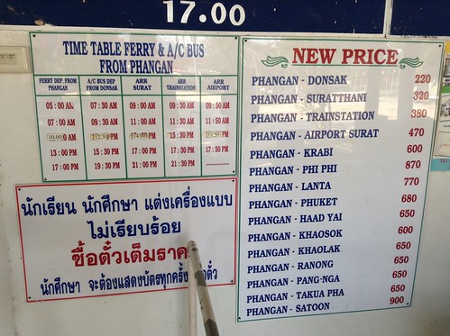 Koh Phangan ferry prices