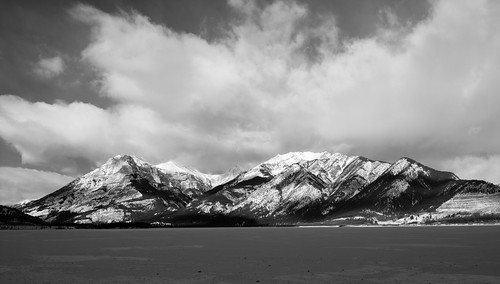 winter blackandwhite bw cloud snow mountains rockies alberta rockymountains