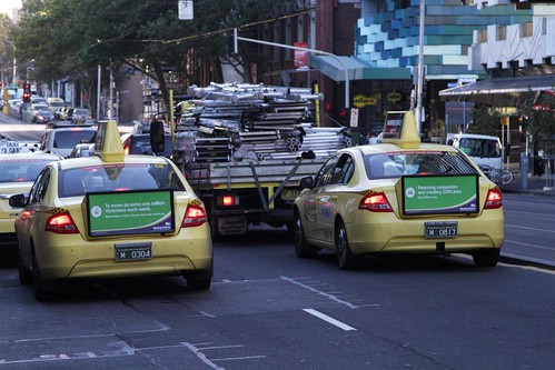 Advertising on the back of Melbourne taxis