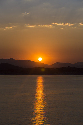 mer sunrise de soleil italie grece montagnes levé