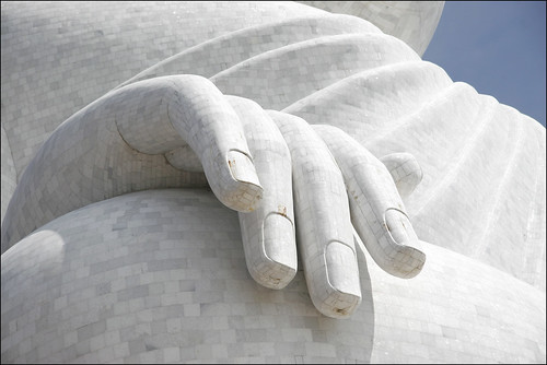 Close up of the Buddha's hand, Phuket Big Buddha