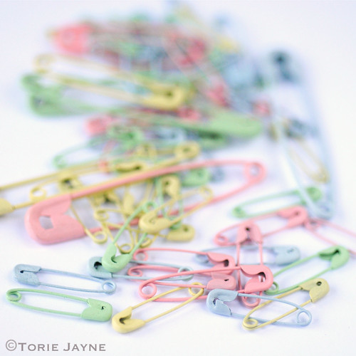 Pastel safety pins