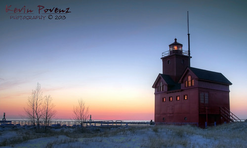 blue red sky lighthouse holland beach water night canon evening sand michigan ottawa lakemichigan april bigred westmichigan 2013 canont1i kevinpovenz