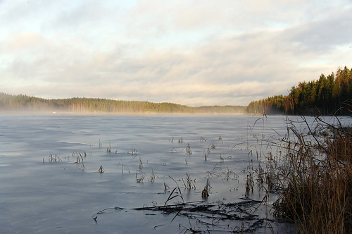 lake fog sunrise finland landscape pentax kr 18250 firstice ylikaitala