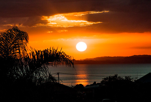 sunset newzealand reflection