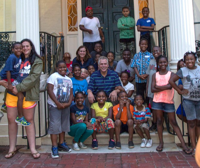 The Governor and First Lady pose with the Capital Campout participants from the Boys and Girls Clubs of Metro Richmond
